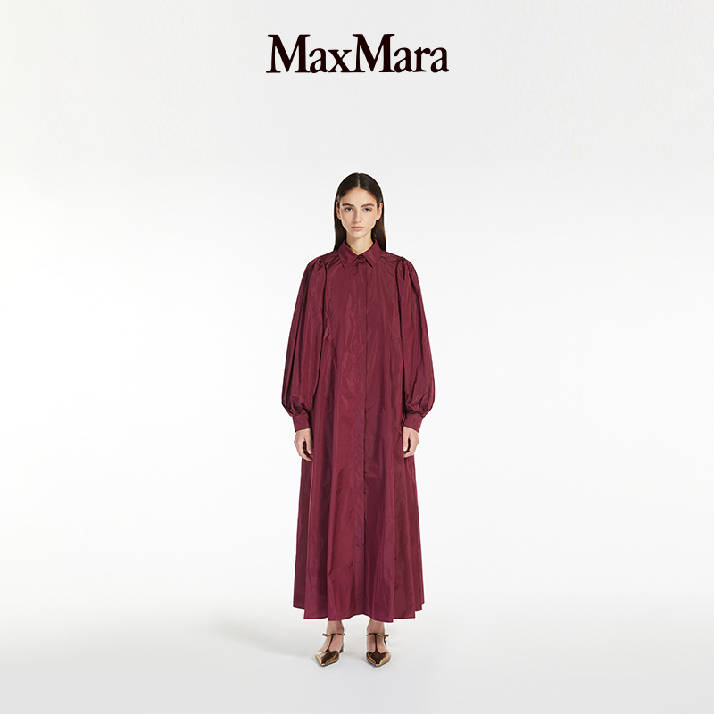 MaxMara 25春夏女装长款塔夫绸衬衫裙1221165106