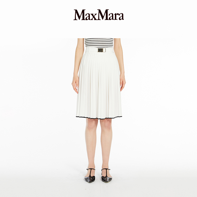 MaxMara 2025春夏新品女装简约休闲百褶半身裙6101025106