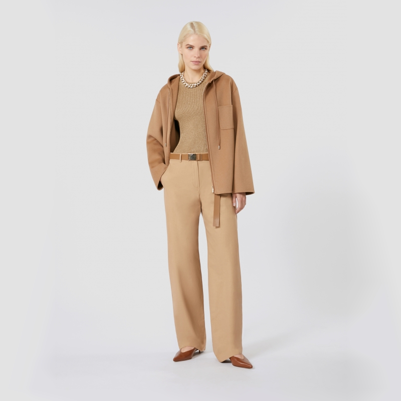 MaxMara2025秋冬新品女装绵羊毛混纺连帽卫衣外套6086025106&