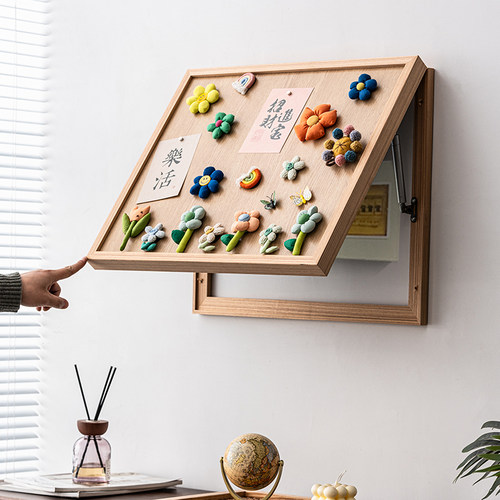 淘奢坊原木风磁吸电表箱遮挡画