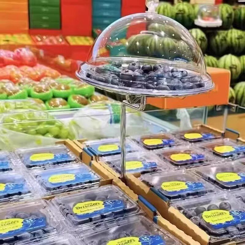 超市水果店水果盘点心试吃架带盖移动糕点试吃圆盘食品摆放展示架