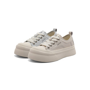 系带板鞋 时尚 B2095CM4 女2024秋新款 百丽厚底增高小白鞋