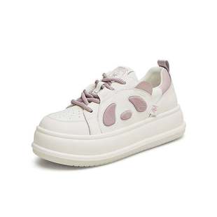 新款 天美意厚底增高熊猫小白鞋 2024秋季 女休闲鞋 BJ521CM4 运动板鞋