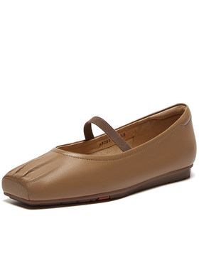 Bata浅口单鞋女2025春季商场新款羊皮通勤芭蕾舞鞋玛丽珍ABZ05AQ5