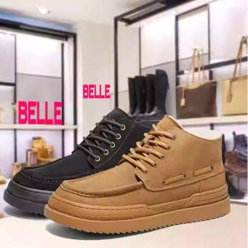 专柜正品百丽雪地靴男靴2024冬新款厚底保暖靴棉靴东北靴A1796DD4