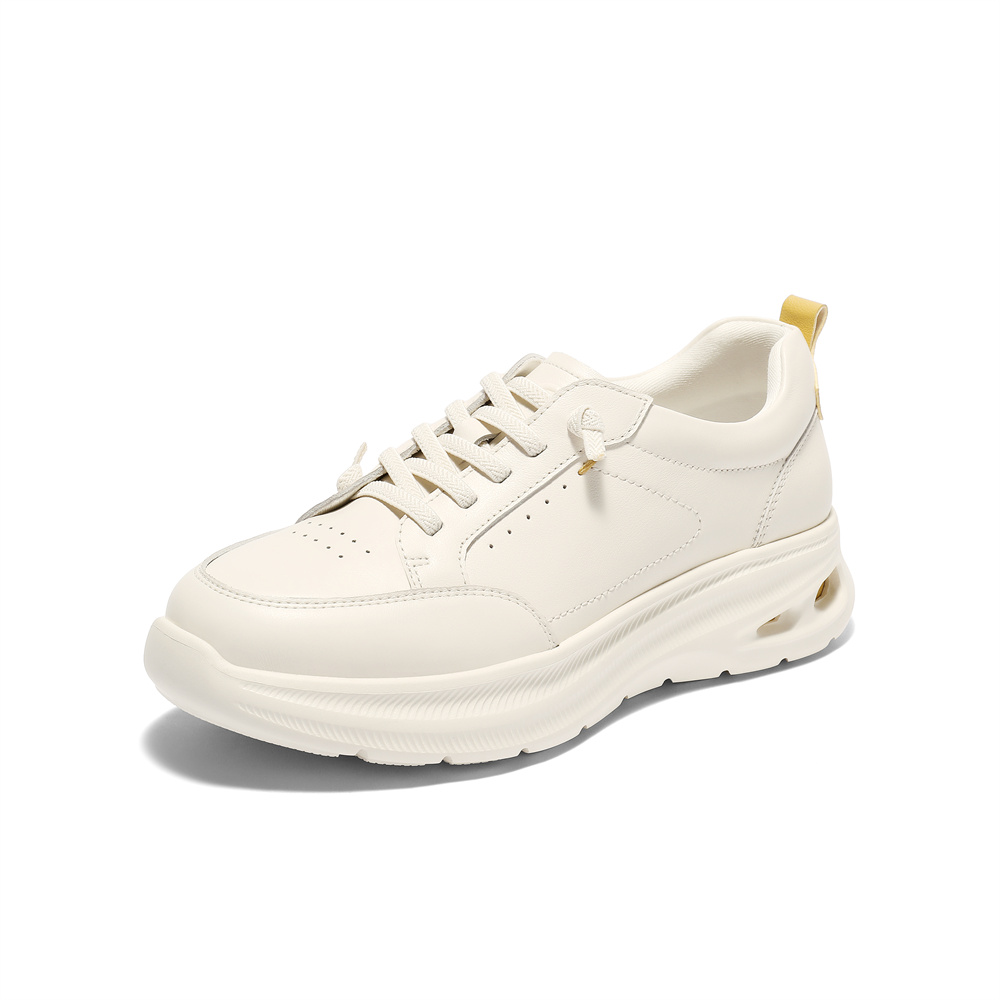 森达健步鞋女2025秋季新款商场同款户外厚底休闲小白鞋4ET23CM5