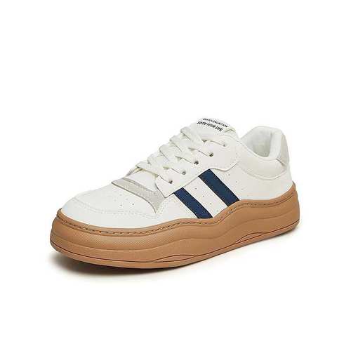 百思图24秋新款复古小白板鞋松糕厚底女运动休闲鞋VCB31AM4