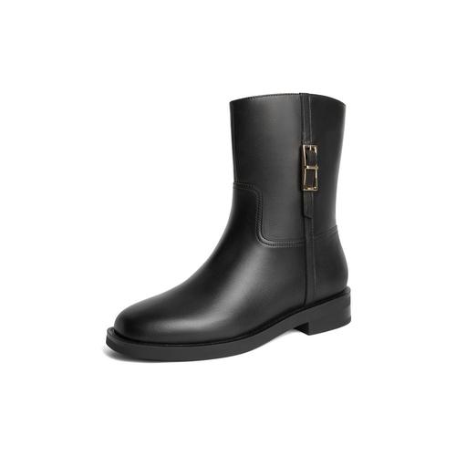 百丽Belle女靴子英伦风弹力靴女24冬季真皮显瘦瘦靴短靴3NF63DZ4