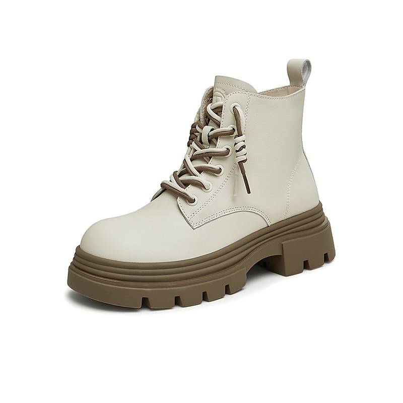 Tata他她英伦风厚底马丁靴女鞋靴子真皮早秋短靴2024秋冬CES01DD4