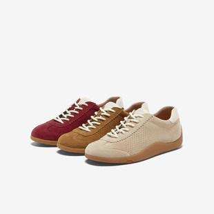 ALI30AM5 轻便通勤百搭羊皮休闲运动鞋 Bata德训鞋 女2025春商场新款