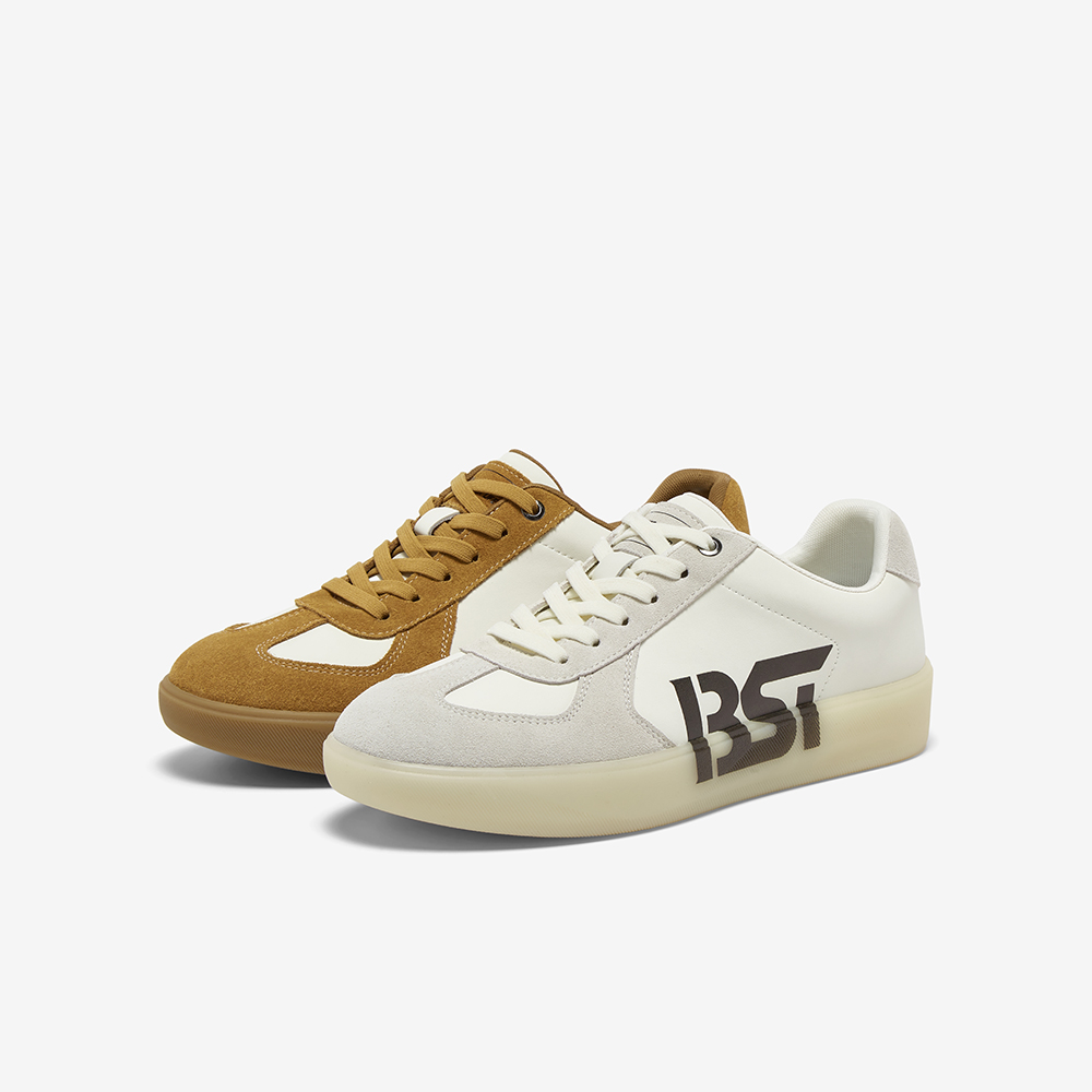 百思图2025秋季新款拼色厚底德训鞋潮流男鞋运动休闲鞋WOI01CM5