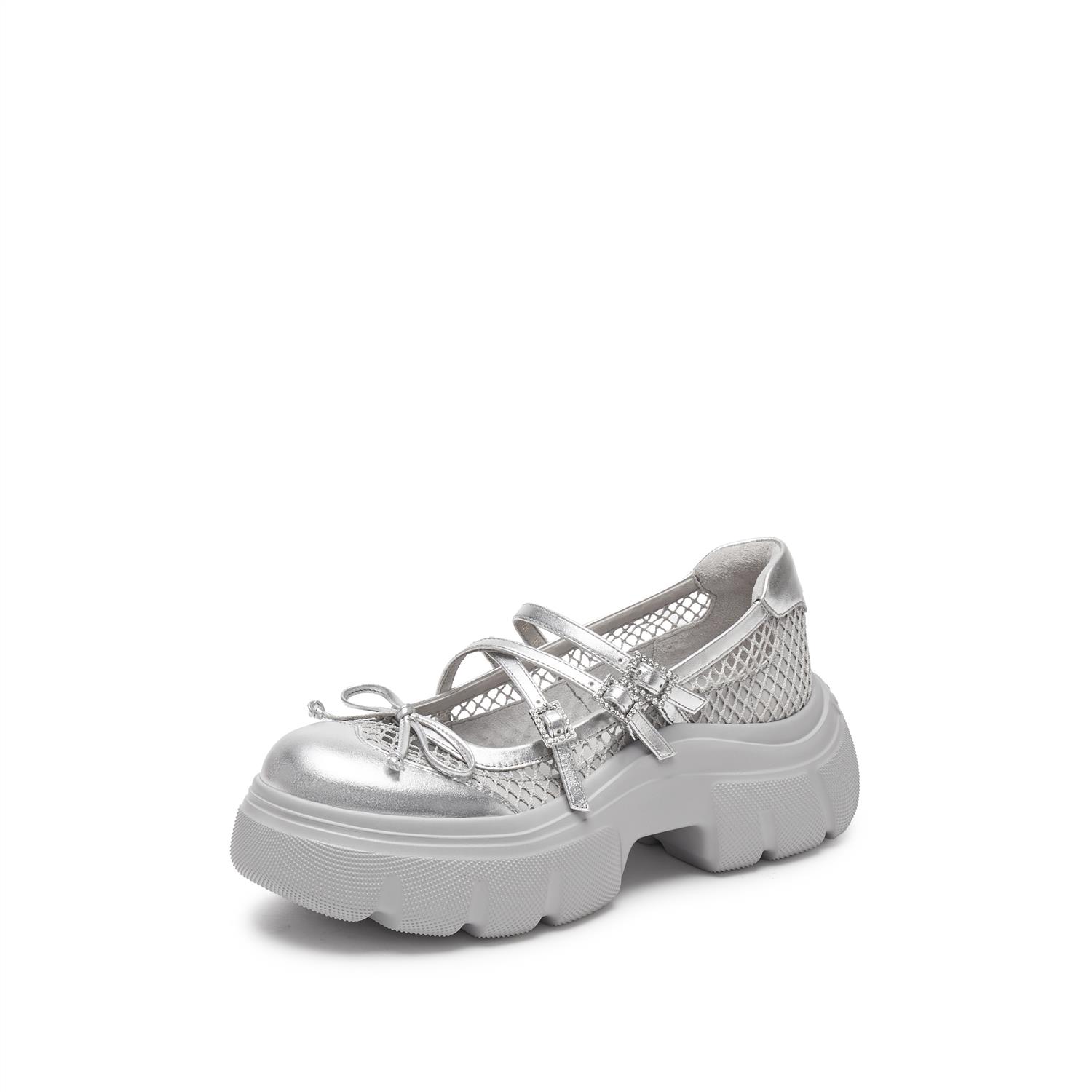 思加图2025春季新款甜酷玛丽珍鞋厚底浅口单鞋女鞋子ESF10AQ5