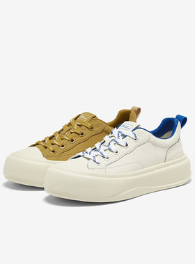 百思图2025秋季新款厚底板鞋小白鞋帆布鞋男运动休闲鞋C9136CM5