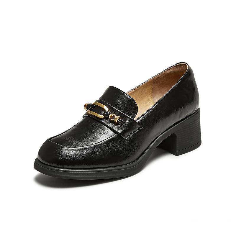 TATA他她女鞋2025秋商场同款时尚百搭女乐福鞋新款圆头鞋WCNA6CA5