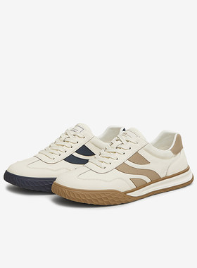 百思图2025春季新款轻便复古德训鞋户外运动鞋男休闲鞋62802AM5