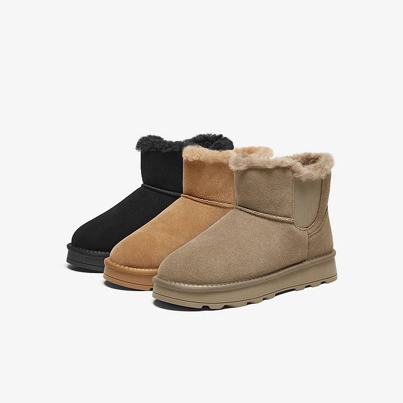 专柜正品百思图2024冬季厚底保暖雪地靴东北极寒大棉鞋男L3635DD4