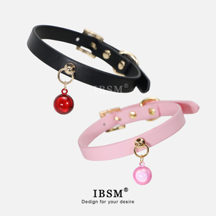 猫眼铃铛皮革项圈男女m定制刻字puppy牵引cos颈环choker笼中鸟