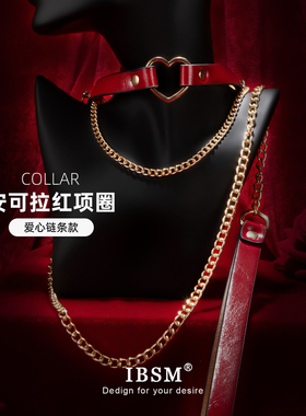 安可拉红皮革项圈puppy牵引定制