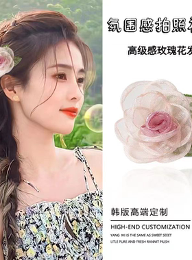 伴娘手腕花干枯玫瑰上镜发圈发夹