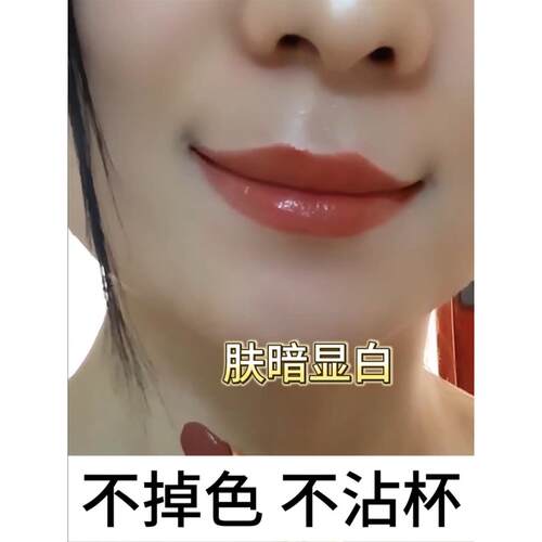 不掉色不沾杯官方正品肉桂奶茶色口红素颜显白滋润豆沙持久不脱色