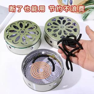升级款双层蚊香盒子加高手提袋盖防火网丝蚊香架可携式蚊香托盘-w