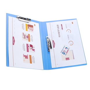 晨光a4文件夹办公用品双夹强力夹档案夹资料夹合同夹插页袋式透明夹板装放A4纸的收纳分类夹蓝色塑料夹子乐理