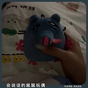 小妹妹还没睡啊老鼠搞怪玩偶猥琐小砖录音说话毛绒安抚公仔送女生