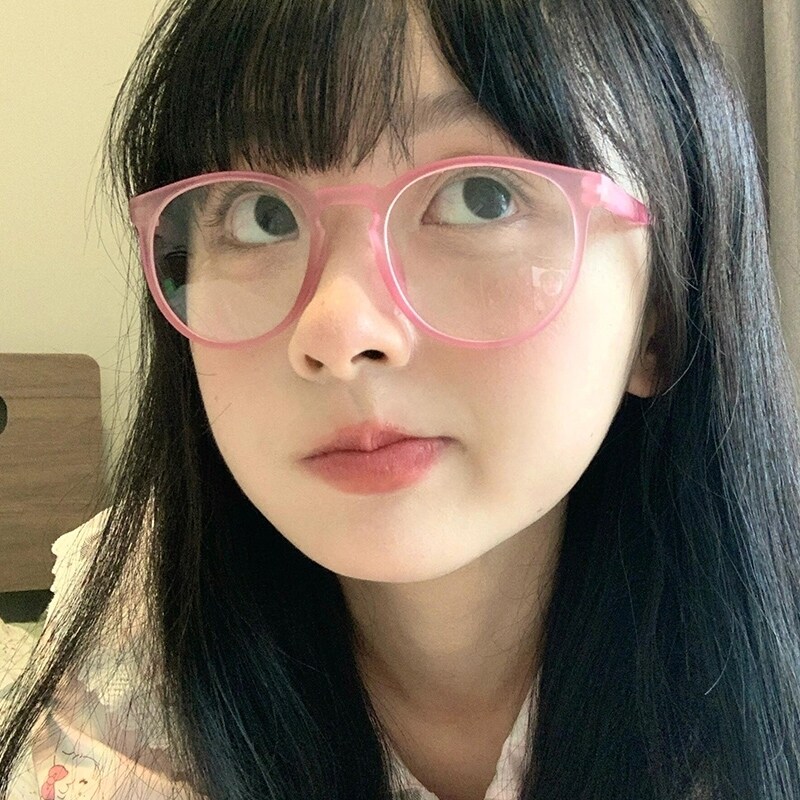 眼镜框镜架女可配近视镜片日系复古方圆脸素颜超轻可爱粉色装饰镜