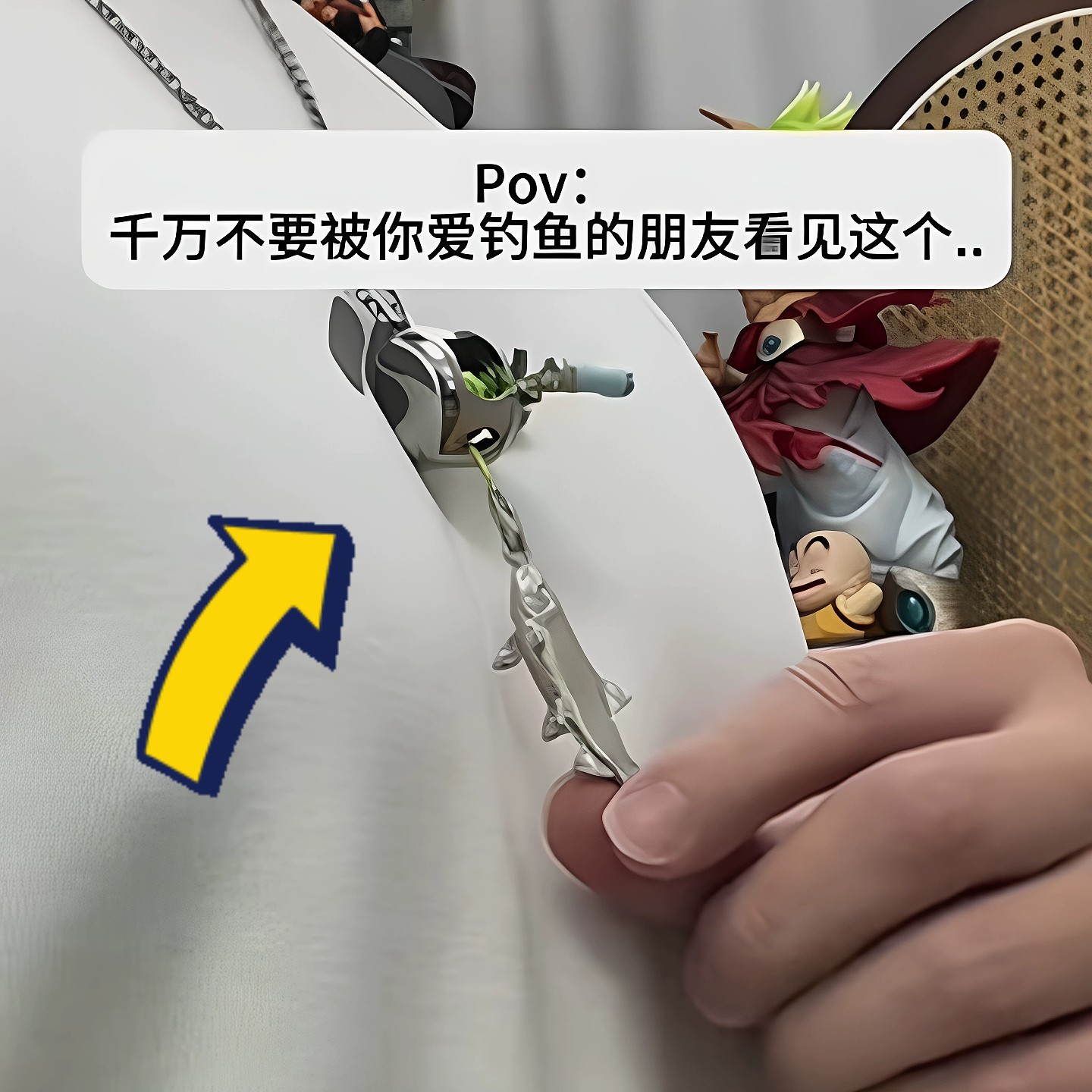 钓鱼佬的防空军神器创意新奇特个性解压路亚线轮首饰戒指项链套装