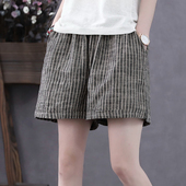 外穿大码 新款 宽松休闲阔腿裤 韩版 女 棉麻短裤 高腰百搭五分裤 女夏季