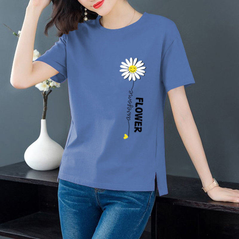 夏装短袖t恤女胖mm宽松大码休闲显瘦减龄洋气打底上衣女士体恤衫