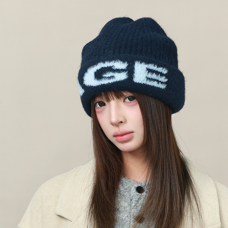 韩系字母毛茸茸针织帽女秋冬保暖大头围毛线帽子百搭包头护耳冷帽,服饰配件/皮带/帽子/围巾,帽子,淘宝优惠券,粉丝福利购,淘宝优惠卷