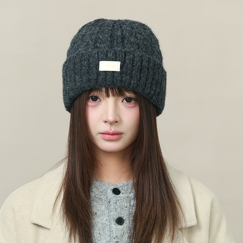 韩版针织帽女秋冬大头围百搭保暖