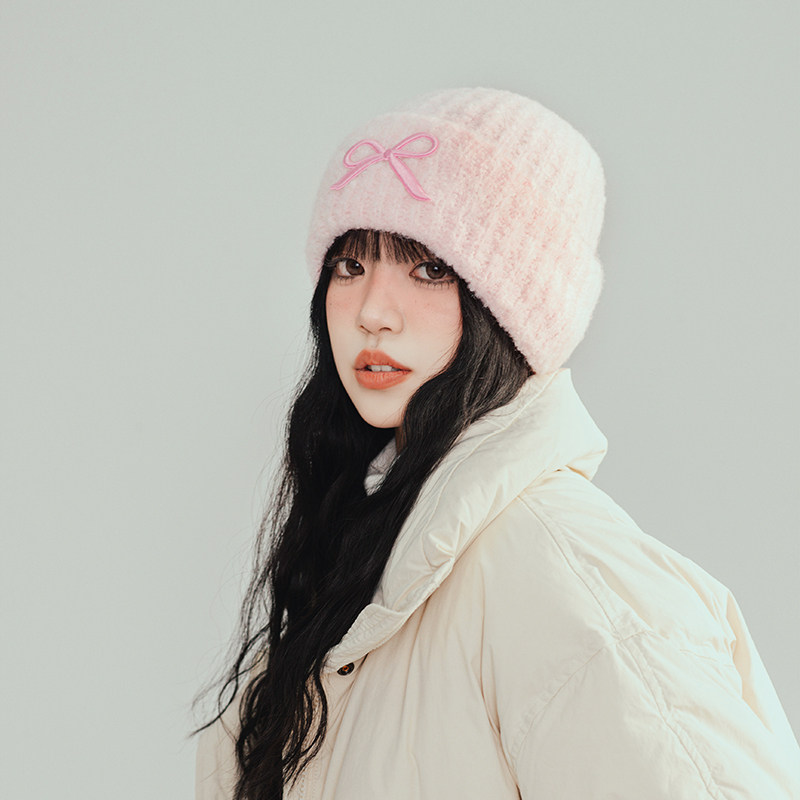 韩版蝴蝶结毛线帽女秋冬季护耳包头帽大头围百搭保暖加厚针织帽子,服饰配件/皮带/帽子/围巾,帽子,淘宝优惠券,粉丝福利购,淘宝优惠卷