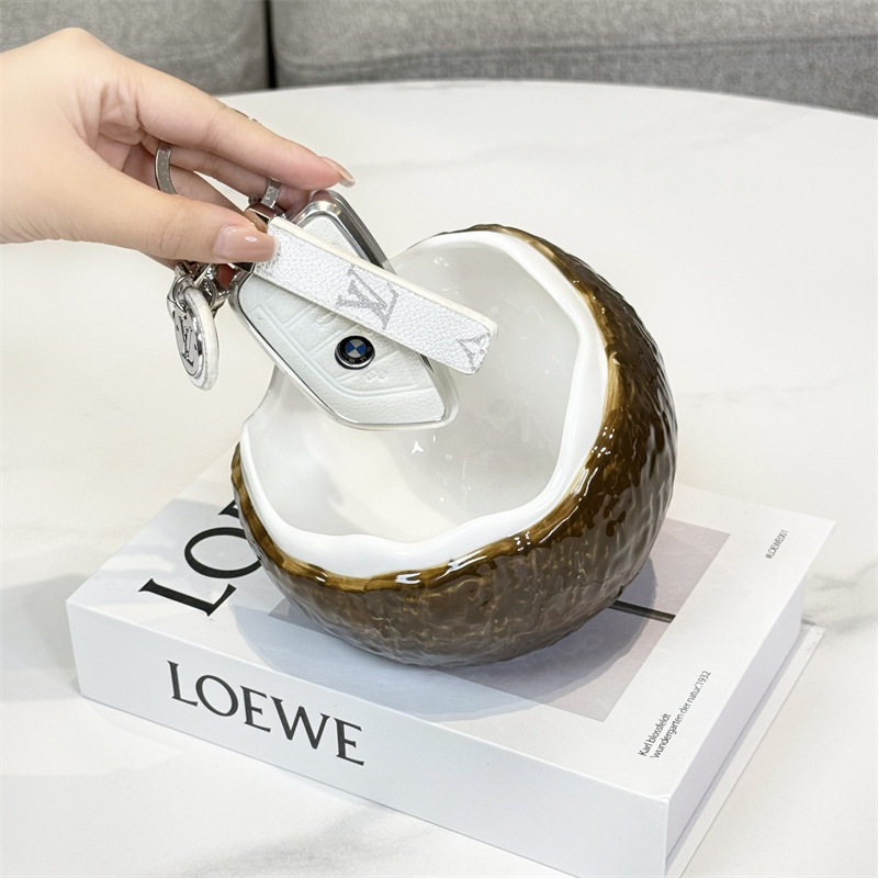 新款高颜值椰子入户玄关钥匙陶瓷收纳球客厅鞋柜家居摆件装饰品,收纳整理,钥匙收纳盒,淘宝优惠券,粉丝福利购,淘宝优惠卷