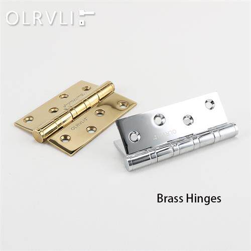 OLRVLI纯铜静音轴承合页黄铜亮银金色加厚双开门合页室内木门铰链