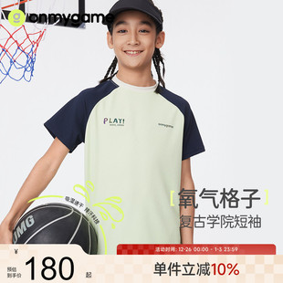 T恤儿童夏季 男女童复古学院短袖 上衣2025年 氧气格子 onmygame