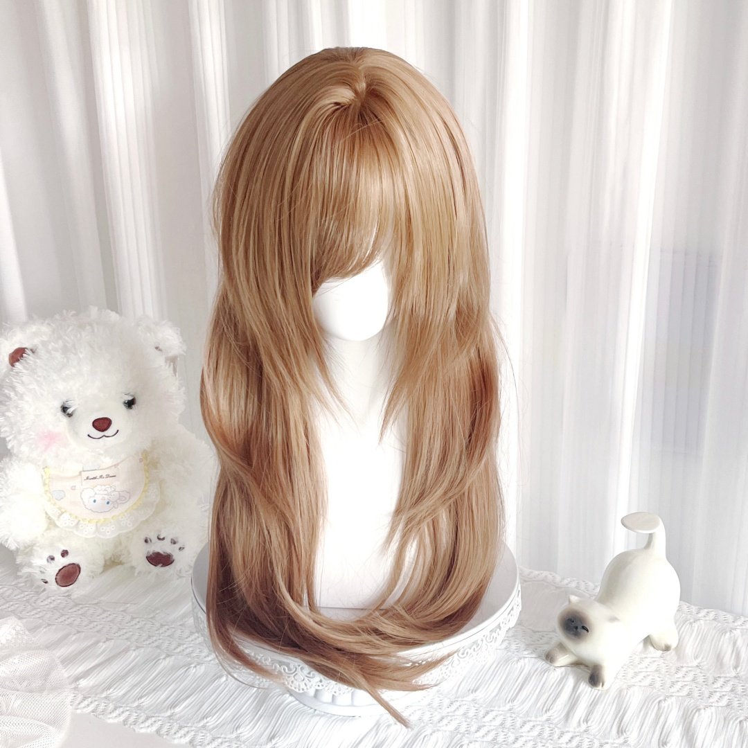 冰冷心事假发女香槟色网红Lolita日系漫感斜刘海多层次微卷全头套,美发护发/假发,日常整顶假发,淘宝优惠券,粉丝福利购,淘宝优惠卷