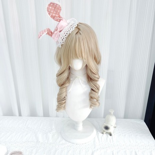 小熊奈奈白金色假发女日系水母头公主切甜美减龄Lolita双马尾假发