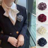 胸花女配饰衬衣高档别针布艺花朵领饰礼服西装 外套装 饰山茶花胸针