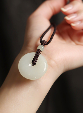 保真和田玉平安扣吊坠男