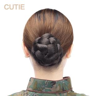 滴 假发 盘发发髻女 扣式花苞头 新娘造型发包丸子头发苞逼真