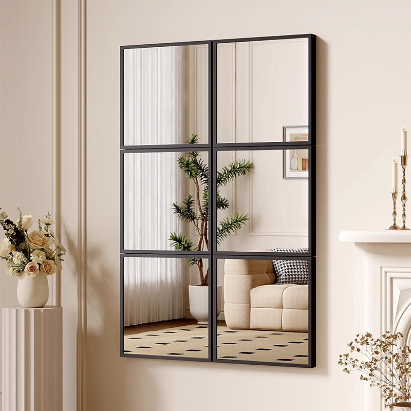 法式镜子贴墙自粘化妆镜客厅复古全身镜卫生间浴室镜壁挂梳妆镜