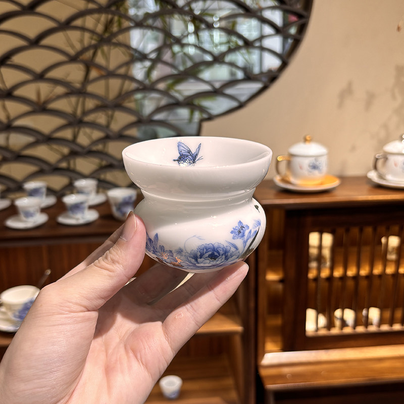 瓷语颠 陶瓷白瓷茶漏茶滤过滤网茶叶过滤器功夫茶具