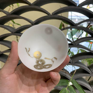 瓷语颠渡景山房冰种玉瓷茶杯个人主人杯单杯家用喝茶杯薄胎