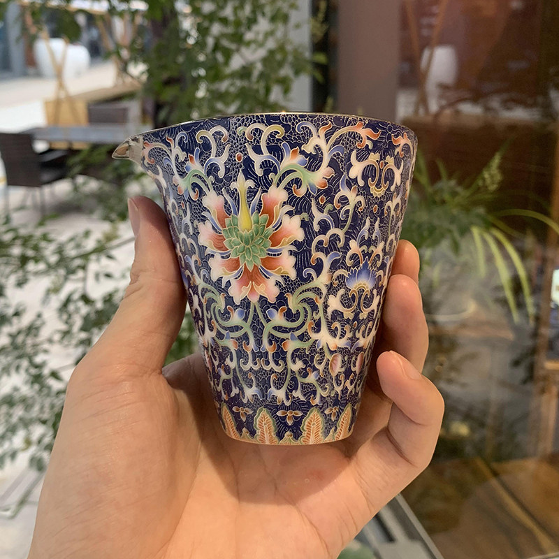 瓷语颠 德化陶瓷白瓷珐琅彩茶具分茶器茶海公道杯公杯