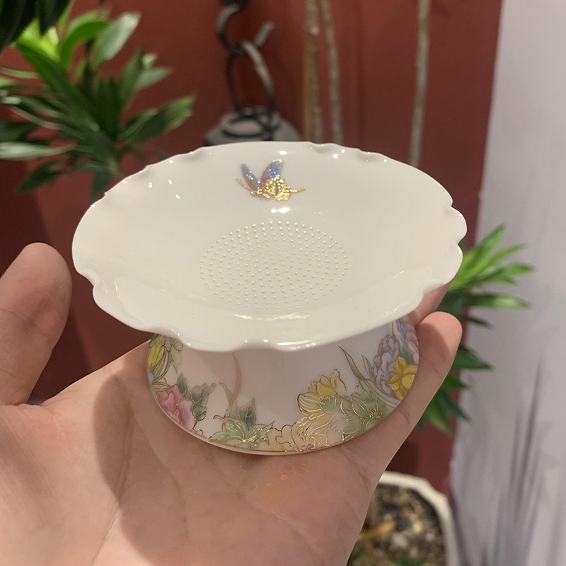 瓷语颠 德化陶瓷白瓷茶漏茶滤过滤网茶叶过滤器茶具配件