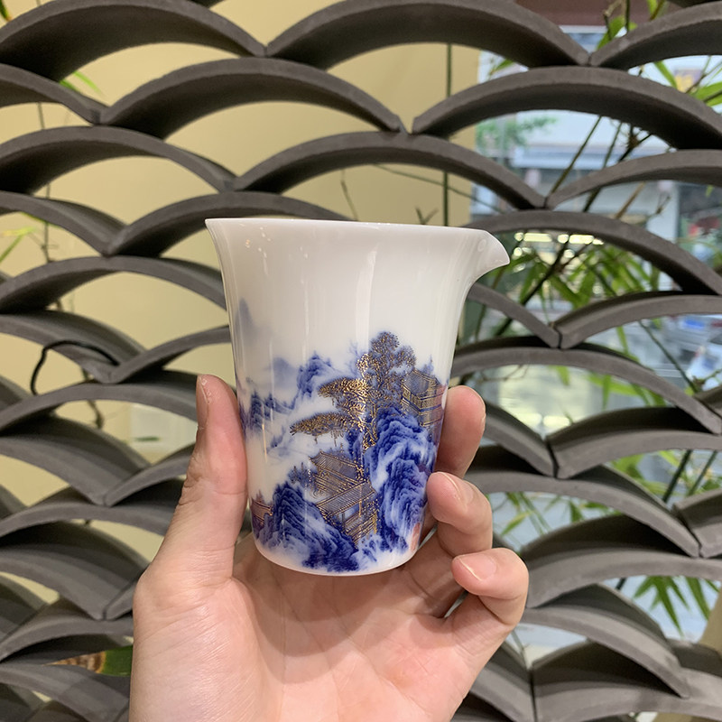 瓷语颠 德化陶瓷白瓷功夫茶具分茶器茶海公道杯公杯家用配件