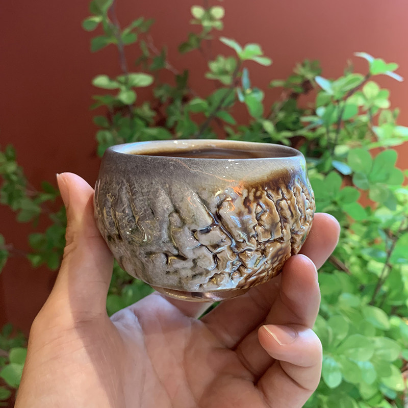 瓷语颠柴烧茶杯功夫茶具主人杯品茗杯单杯家用复古高端杯子