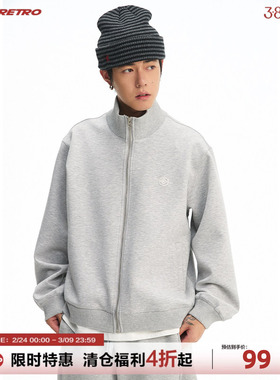 CoosRetro 春季潮牌男士立领空气层结构立体logo修身短款上衣外套